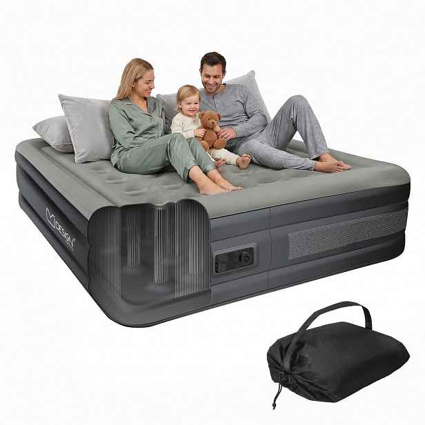 ML-DESIGN NAFUKOVACÍ POSTEL 203x157x47 cm šedá