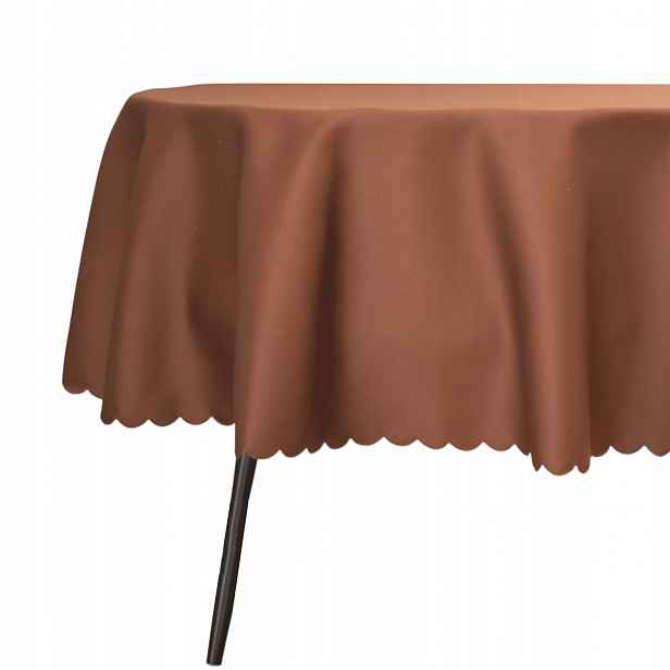 Ubrus Odolný Proti Skvrnám Ovál 140 X 320 CM, Hnědý, Hnědý, Oválný Lesk