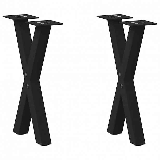vidaXL Nohy konferenčního stolku ve tvaru X, 2 ks, černé, 38 x (42-43) cm, ocel