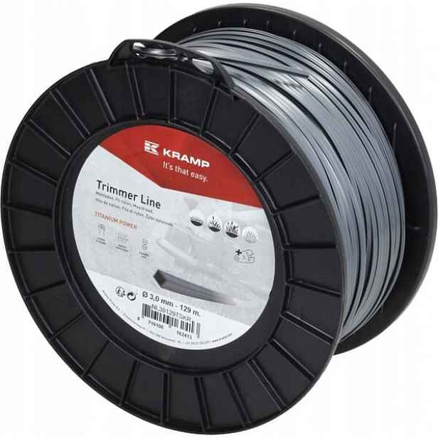 Žací struna Ø 3 mm 129 m čtvercová Titanium Power šedá Kramp NL30129TSKR