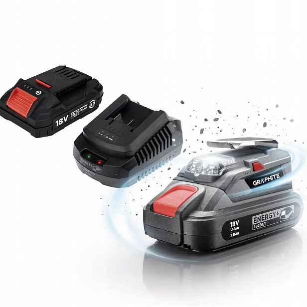 Graphite Usb Adaptér Led Svítilna Energy+ 58G025 Akumulátor 2AH Sada Kpl
