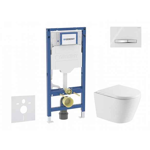 Geberit Duofix - Set předstěnové instalace, klozetu Nefia a sedátka softclose, tlačítko Sigma50, chrom/alpská bílá SANI11CA31111