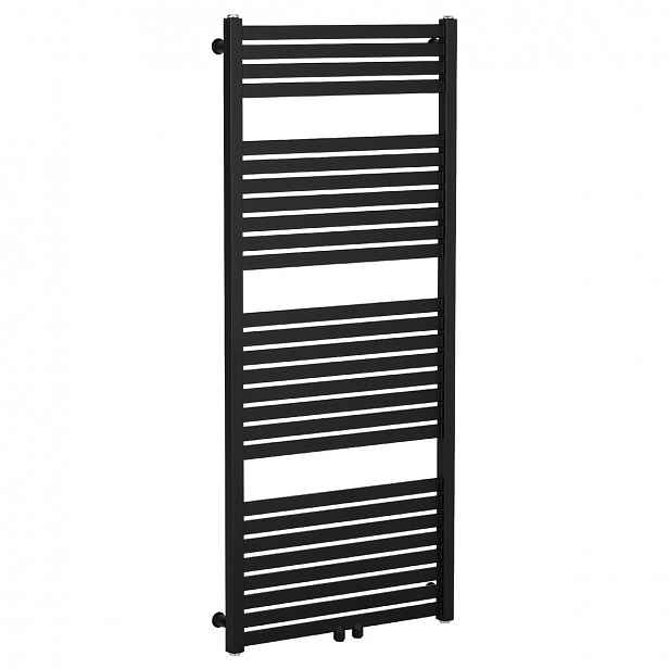 Koupelnový radiátor Vincenzo - středové připojení 50mm/boční - 600W - černá matná - 1340x600 mm