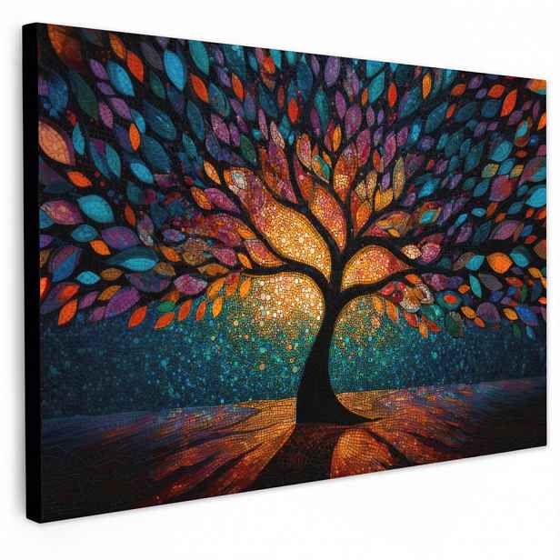 MuchoWow OBRAZ NA PLÁTNĚ Mozaika - barevné - strom - větve 60x40 cm
