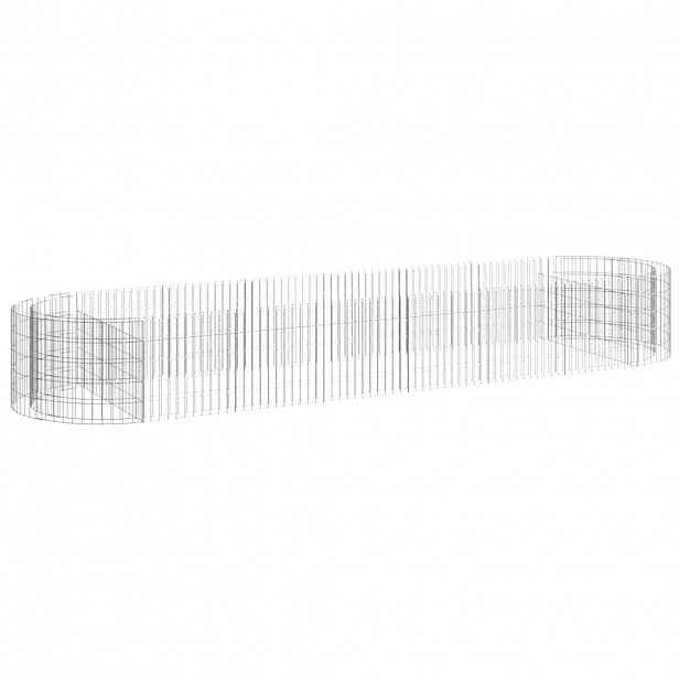 vidaXL Gabionový vyvýšený záhon pozinkované železo 400 x 100 x 50 cm