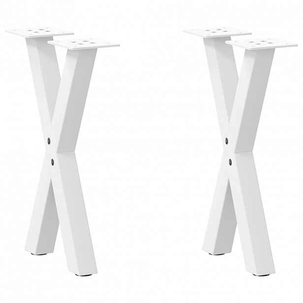 vidaXL Nohy konferenčního stolku ve tvaru X, 2 ks, bílé, 38 x (42-43) cm, ocel