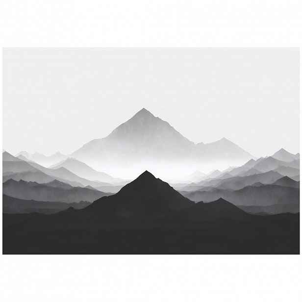 Wallarena FOTOTAPETA Hory Akvarelová šedá 150x105 cm