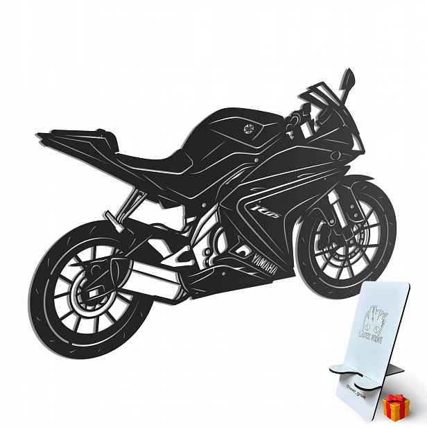 Dřevěný 3D obraz Yamaha R125 Nástěnná Dekorace Dárek XL