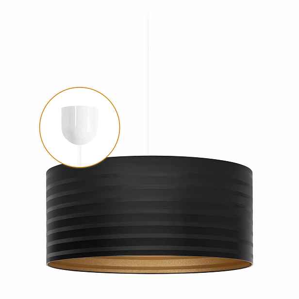 Závěsné Stropní Svítidlo Lustr Abažur Klosz 1 x E27 Led Černá do obývacího pokoje