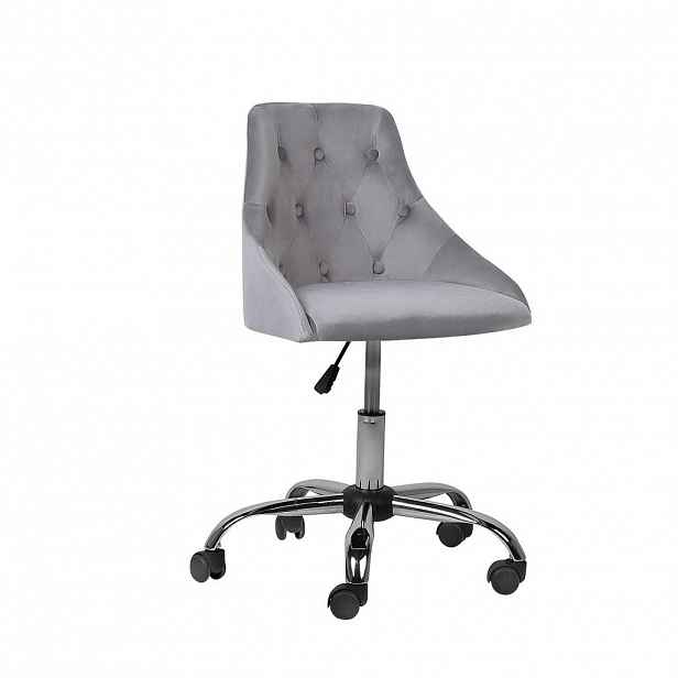 Beliani OTOČNÁ KANCELÁŘSKÁ ŽIDLE Polyester Šedá Parrish