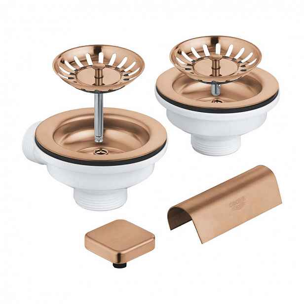 Grohe - Odtoková souprava pro dvoudřez, kartáčovaný Warm Sunset 40999DL0