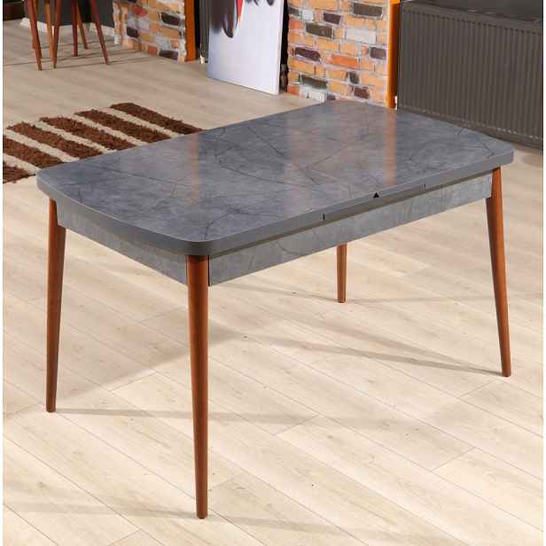 Extendable Dining Table Aris - Anthracite, Walnut