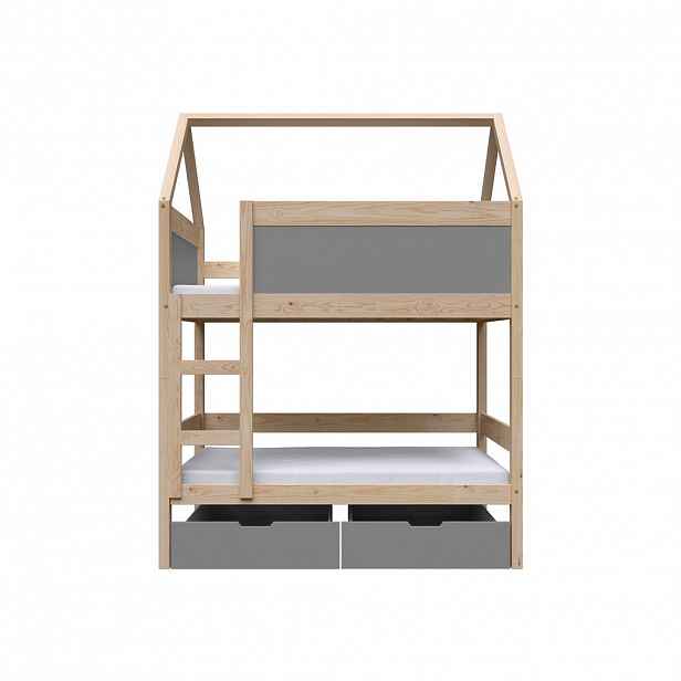MASSENO VYSOKÁ Postel TAMI 80x160 s úložným prostorem, Borovice
