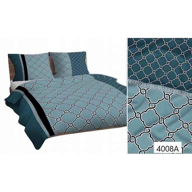 Povlečení 140x200 mátově zelená geometrie