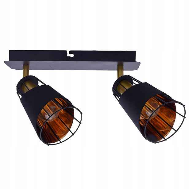 Stropní lišta 2x40W E14 Rick, moderní, zlato-černá, Milagro