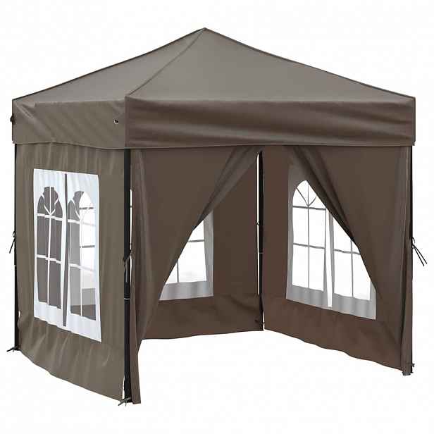 vidaXL Skládací party stan s bočními stěnami taupe 2 x 2 m