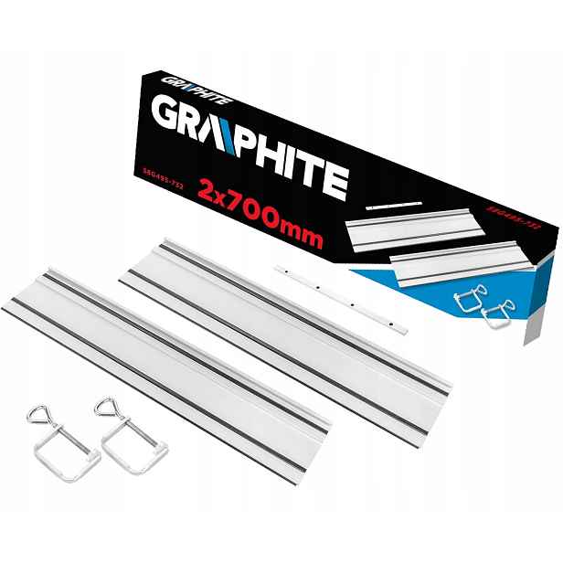 Vodicí lišty 2x700 mm Spojka 2 Svorky pro pilku-zahloubení Graphite