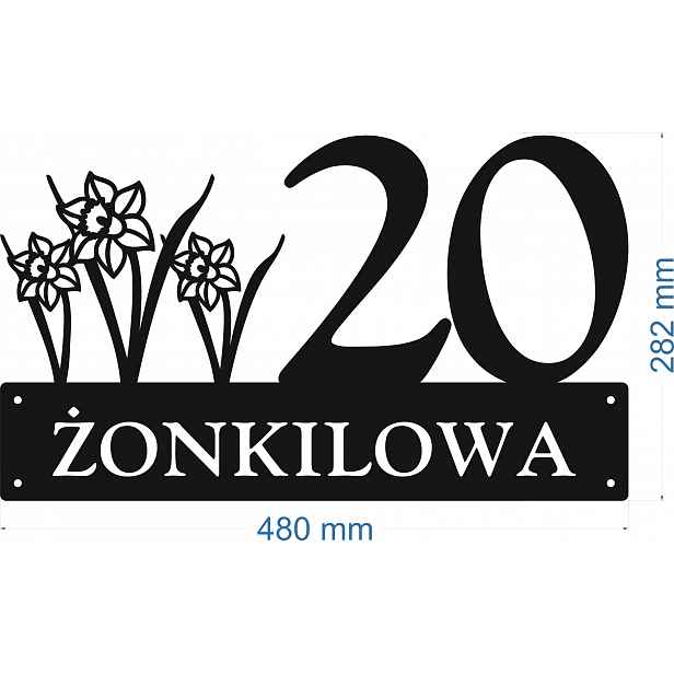 Číslo Na Dům 60 cm Tabule Adresa Ocel 2 mm Grafika 112