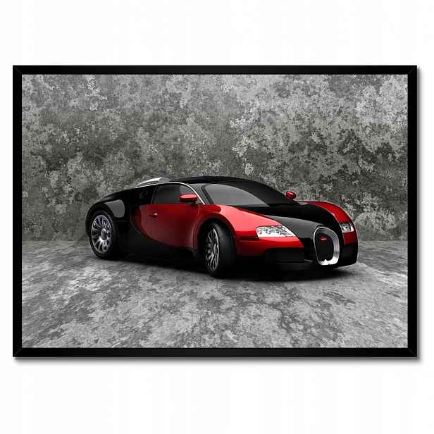 Plakáty v rámu 70x50 Bugatti Veyron Červená