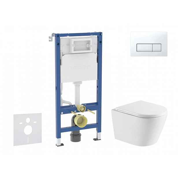 Geberit Duofix - Set předstěnové instalace, klozetu Nefia a sedátka softclose, tlačítko Delta50, alpská bílá SANI11CA31114