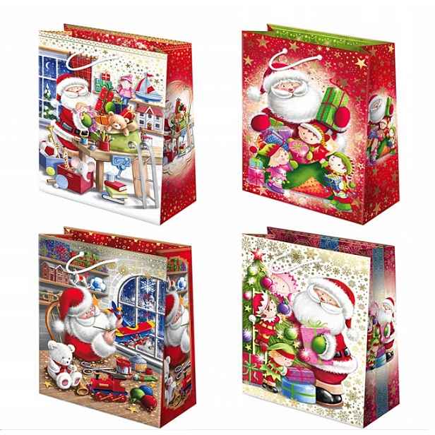 Solidní – ozdobné tašky 10 Ks. set S-25 Mikuláš 34,5x48x13cm T-10L