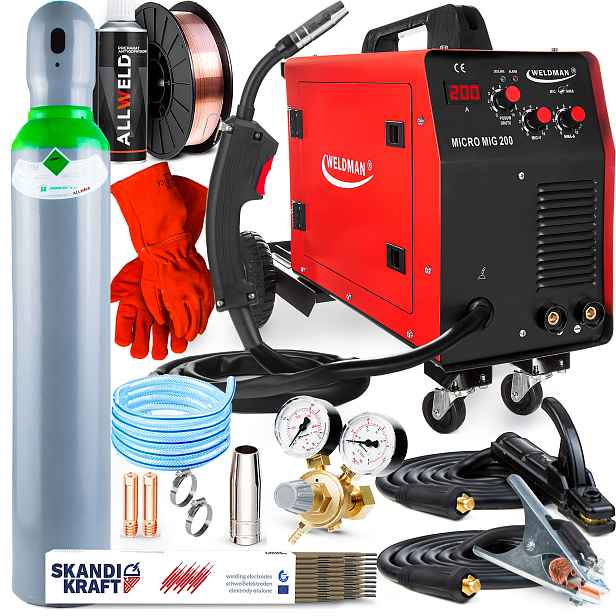 Poloautomatický Svařovací Stroj Weldman Micro Mig 200 Mag Mma 230V 200A Alu Igbt