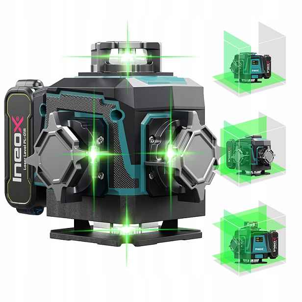 Křížový laser 4D 360 Laserová rovinná vodováha Stativ Ovladač PL-02T