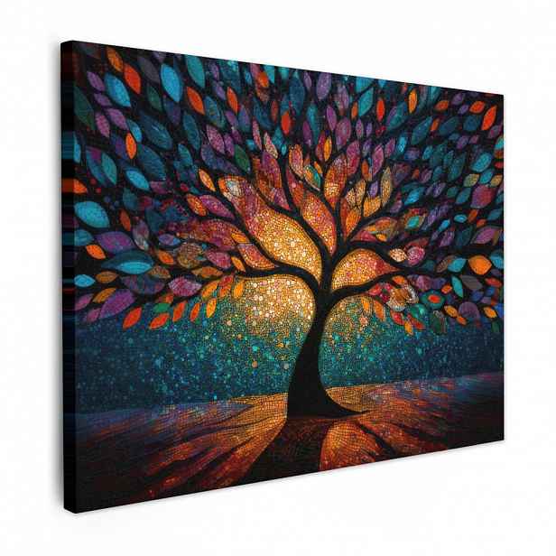 MuchoWow OBRAZ NA PLÁTNĚ Mozaika - barevné - strom - větve 40x30 cm