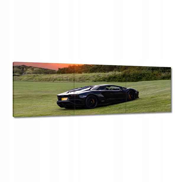 Obrazy 120x40 Černé sportovní auto
