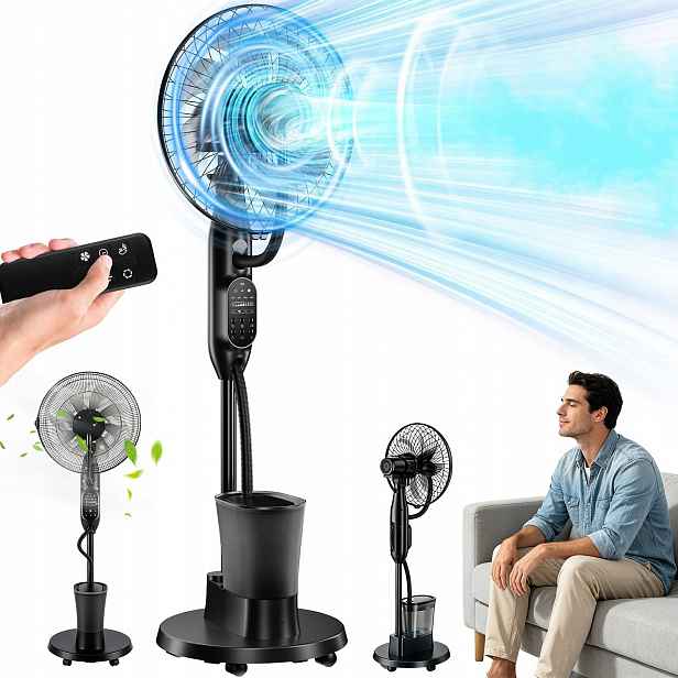 Stojací Ventilátor Podlahový Domov Místnost Dálkový Ovladač Časovač Vodní Kolečka