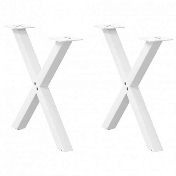 vidaXL Nohy konferenčního stolku ve tvaru X, 2 ks, bílé, 50 x (42-43) cm, ocel