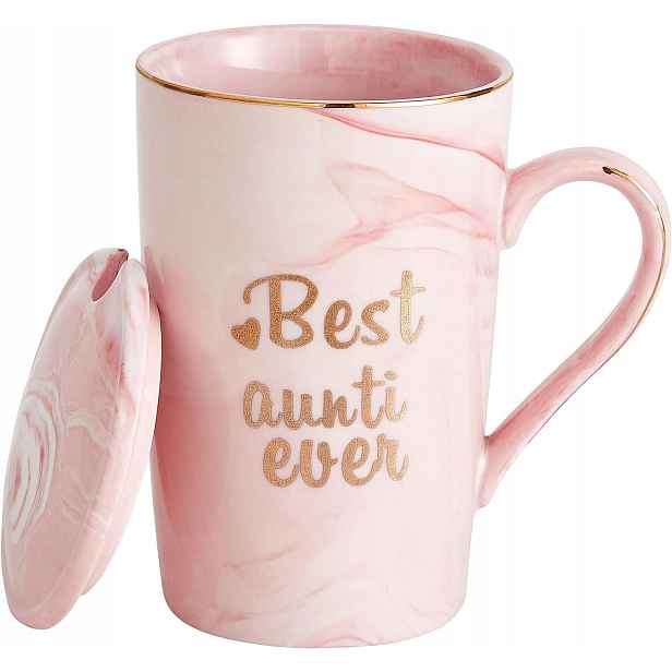 Dárkový hrnek s víčkem pro nejlepší tetu Best Auntie Ever 400 ml