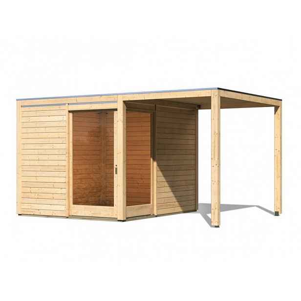 Dřevěný zahradní domek s přístavkem 502 x 304 cm