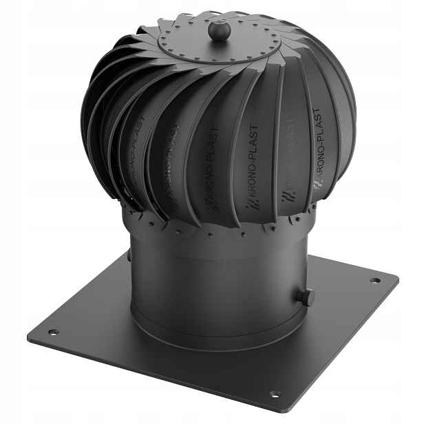 Komínová vložka Otočná s krytem pro Ventilaci Fi 200 Černá 9005