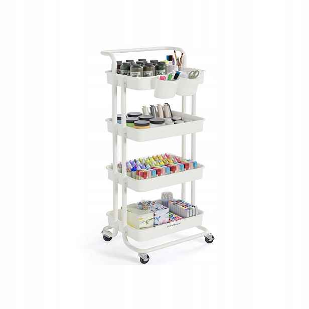 Servírovací vozík 37,3x42,5x115 cm bílý