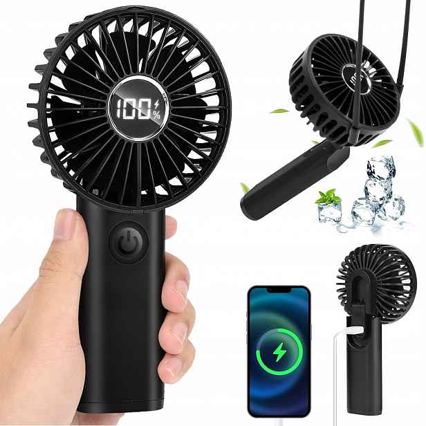 Ventilátor Usb Větráček Mini Větráček Ruční Cestovní Plážový Displej