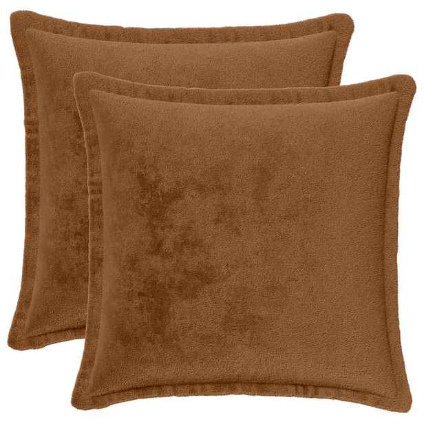 vidaXL Povlak na polštář 2 ks HOUTEN Světle hnědá 40 x 40 cm Flanel