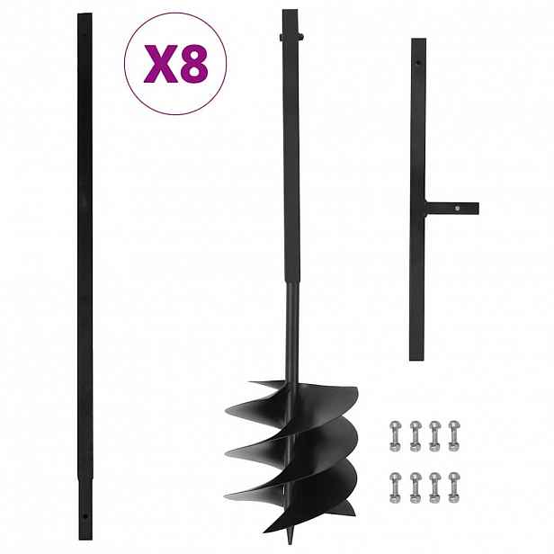 vidaXL Zemní vrták s rukojetí 250 mm s prodlužovací trubkou 8 m ocel