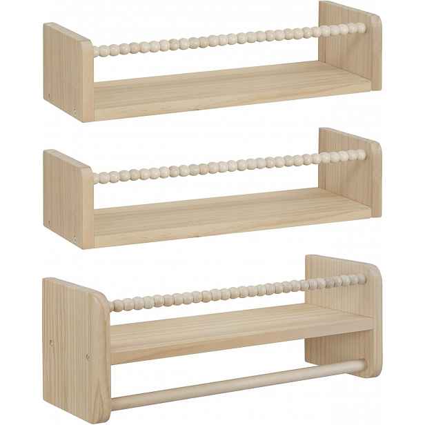 Woltu 3 X Polička Na Knihy Montessori Hračky Závěsný Dětský Regál 40 CM