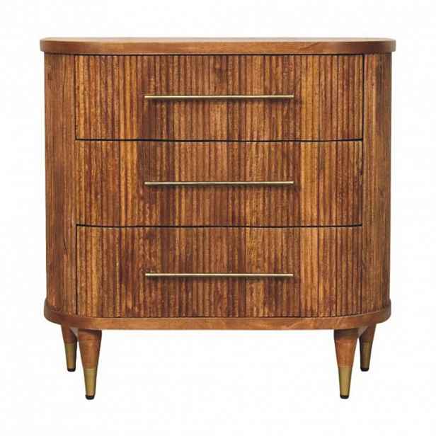 Artisan Furniture NOČNÍ STOLEK v dubovém vzhledu, 1 zásuvka, karamelově hnědá