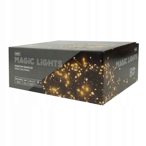 Ecolight světelný řetěz 50 m 1000 Led 8 režimů IP44 2700 K 6 W zelený