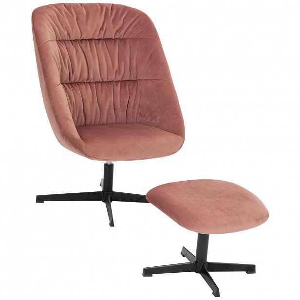 MID.YOU KŘESLO S PODNOŽKOU, textil, korály