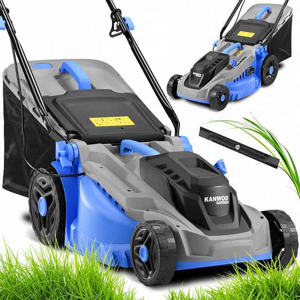 Polská Elektrická Sekačka Kanwod 2600 W Výkonná Pro Trávy Velký Koš 42 L