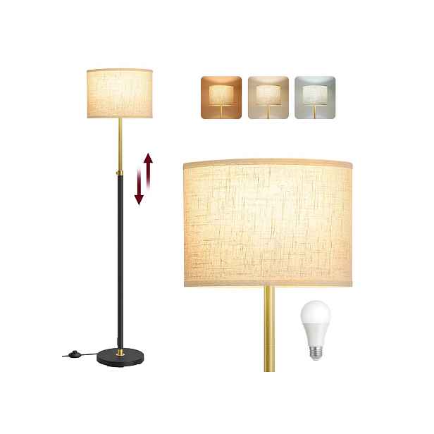SONGMICS Výškově nastavitelná stojací lampa Vasagle Eupho zlatá/černá