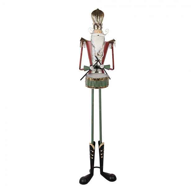 Veliká kovová socha Louskáček Nutcracker s bubnem - 38*47*183 cm Clayre & Eef