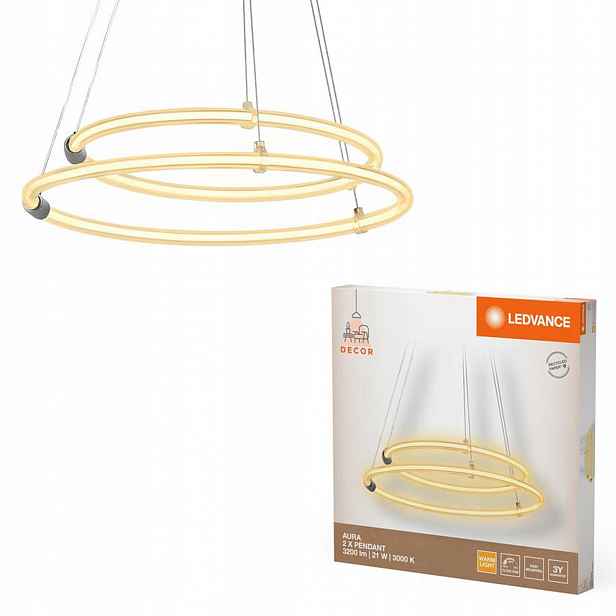 Závěsné Stropní Svítidlo Dekorativní Led 21W 2400lm 3000K Převis Šedá Decor