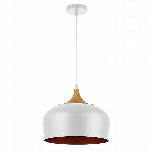 Závěsné Stropní Svítidlo E27 Lampa Loft Moderní bílá+ZLATÁ dřevo
