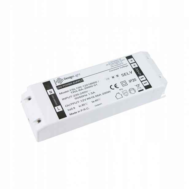 Osvětlení nábytku Napájecí zdroj Basic pro Led 200W, 12V DC, Bez Kabelů. 1