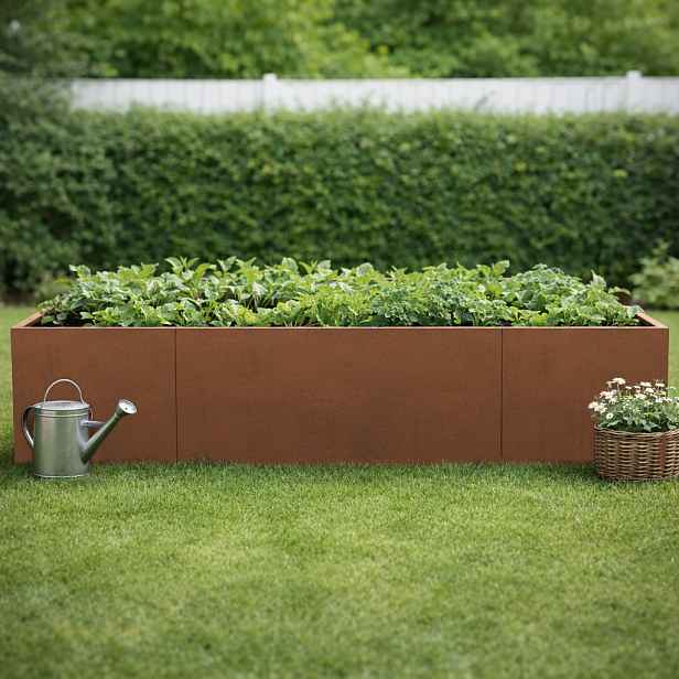 BestBerg Vyvýšený cortenový zahradní záhon  BBGR-860CT / 860 l / 200 x 100 x 43 cm / corten