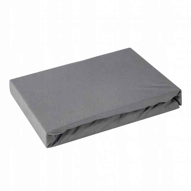 Prostěradlo jersey s gumičkou 200x220, ocelové